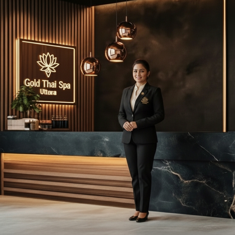 A luxurious and tranquil spa room interior.